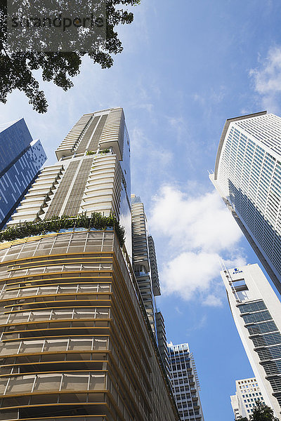 Republik Singapur  Singapur  Wohnhochhaus One Shenton Tower und andere Wolkenkratzer