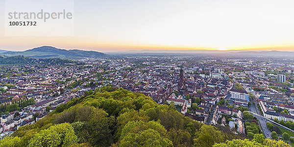 Deutschland  Baden-Württemberg  Freiburg  Stadtansicht bei Sonnenuntergang