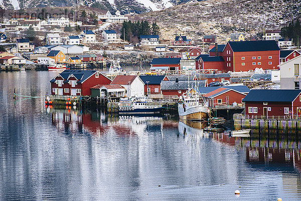 Reine Fischerdorf und Meer  Norwegen