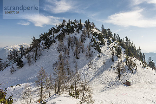Blick auf den schneebedeckten Berg  Katrin  Bad Ischl  Österreich