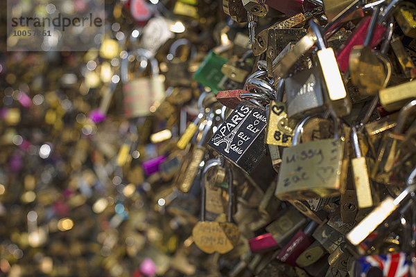 Love Locks  Pont des Arts  Paris  Frankreich