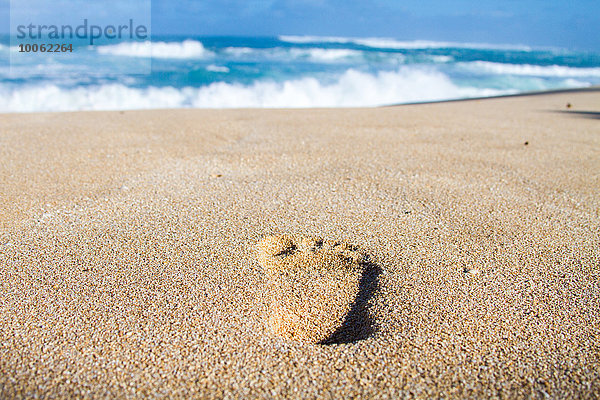 Fußabdruck im Sand  Nahaufnahme