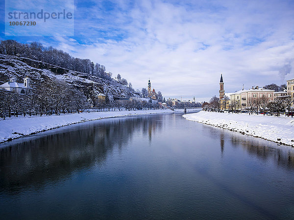 Salzach im Winter  Salzburg  Österreich  Europa