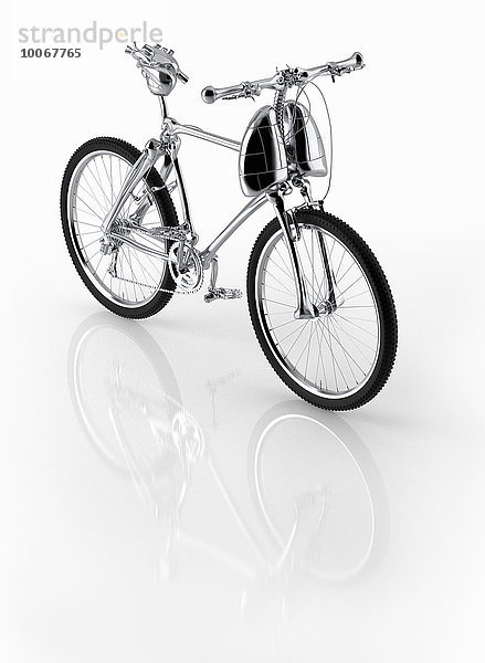 Glänzendes neues Fahrrad mit Rahmen aus menschlichen Lungen  Knochen und Herzen