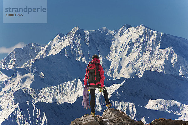 Landschaftlich schön landschaftlich reizvoll Europäer Berggipfel Gipfel Spitze Spitzen Bewunderung wandern Alpen Ansicht Monte Rosa