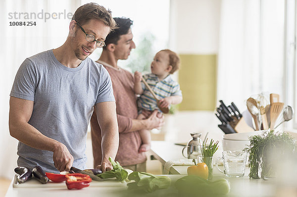 kochen Europäer Menschlicher Vater Küche Baby