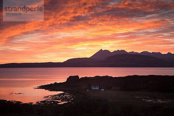 Cuillin Berge bei Sonnenuntergang  Isle of Skye  Hebriden  Schottland