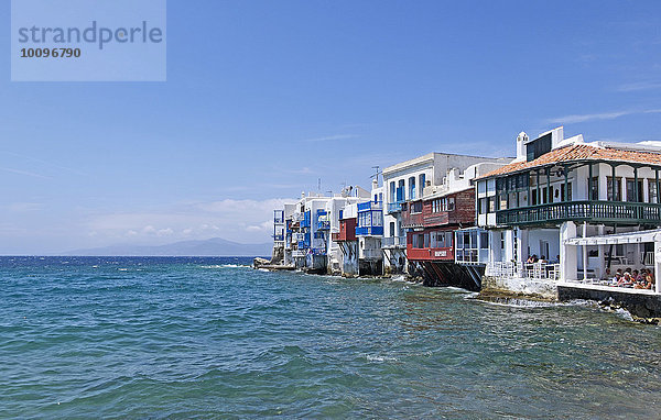 Ansicht von Klein-Venedig  Mykonos-Stadt  Mykonos  Kykladen  Griechenland  Europa