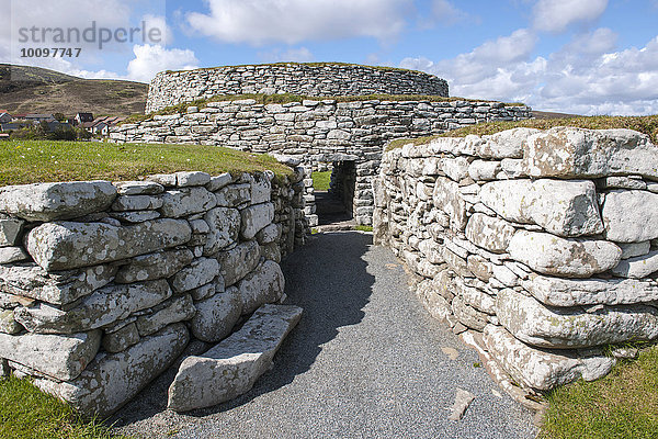 Ruine des Clickimin Broch  Überreste eines eisenzeitlichen Turms  Lerwick  Mainland  Shetland-Inseln  Schottland  Großbritannien  Europa