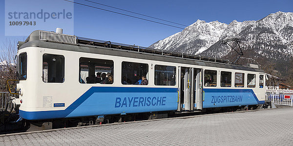 Bayerische Zugspitzbahn  Bahnhof  Garmisch-Partenkirchen  Werdenfelser Land  Oberbayern  Bayern  Deutschland  Europa