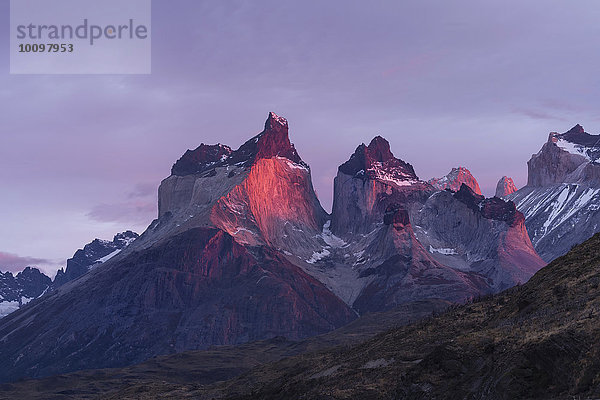 Cuernos del Paine frühmorgens  Nationalpark Torres del Paine  Patagonien  Chile  Südamerika