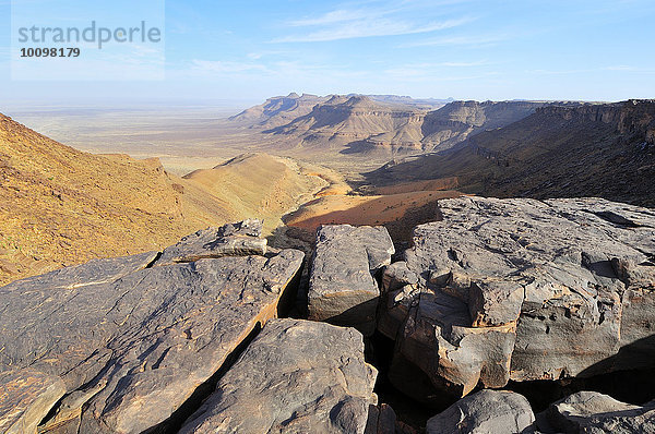 Berglandschaft am Amogjar Pass  bei Atar  Region Adrar  Mauretanien  Afrika