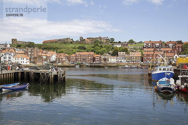 Hafen von Whitby  Yorkshire  England  Großbritannien  Europa