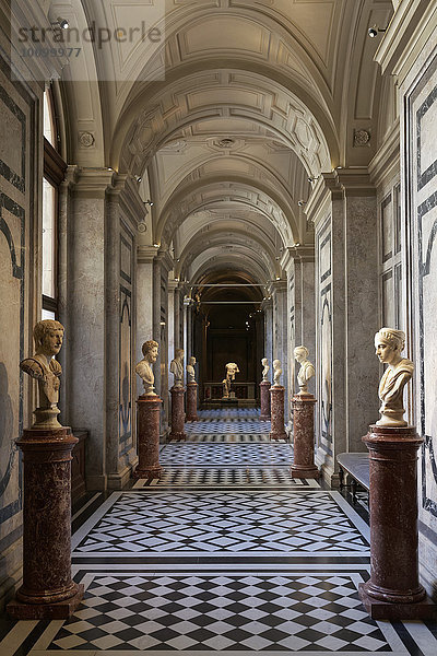 Säulengang mit römischen Büsten  Kunsthistorisches Museum  Wien  Österreich  Europa