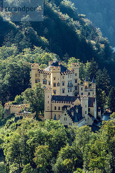 Schloss Hohenschwangau  Schwangau  Königswinkel  Ostallgäu  Allgäu  Schwaben  Bayern  Deutschland  Europa