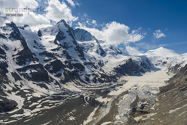 Großglockner und Pasterze  Nationalpark Hohe Tauern  Salzburg  Österreich  Europa