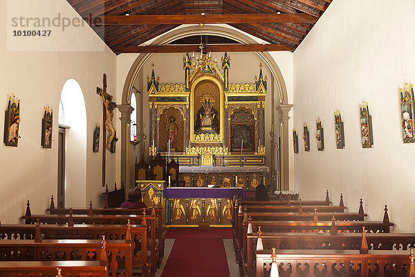 Innenraum der Kirche Ermita de los Reyes  Valle Gran Rey  La Gomera  Kanarische Inseln  Spanien  Europa