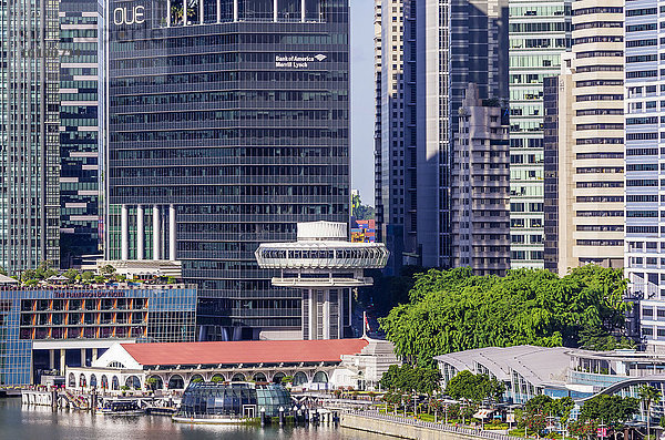 Finance District mit Clark Quay  Singapur  Indonesien  Asien