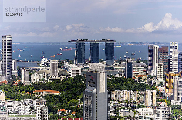 Marina und Finance District  Singapur  Indonesien  Asien