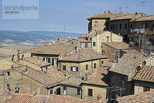Hausdächer  Stadtansicht  Volterra  Provinz Pisa  Toskana  Italien  Europa
