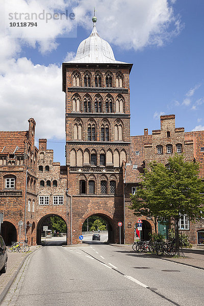 Das spätgotische Burgtor  Stadttor  Lübeck  Hansestadt  Schleswig-Holstein  Deutschland  Europa