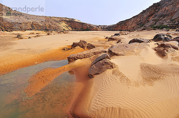 Flusstal mit ganzjährigem Wasservorkommen  Guelta von Matmata  Region Tagant  Mauretanien  Afrika