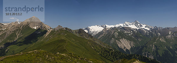 Ausblick von der Adler Lounge auf Kendlspitze und Großglockner  Hohe Tauern  Osttirol  Tirol  Österreich  Europa