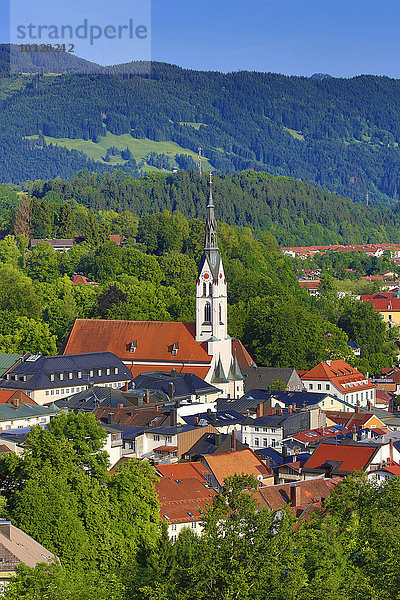 Ausblick vom Kalvarienberg  Bad Tölz  Oberbayern  Bayern  Deutschland  Europa