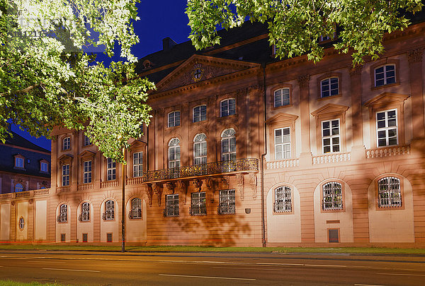 Landtag Rheinland-Pfalz im Deutschhaus bei Nacht  Mainz  Rheinland-Pfalz  Deutschland  Europa