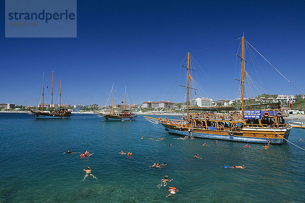 Gulet  Guletboote bei Incekum  Türkische Riviera  Türkei  Asien