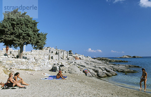Strand  Ruine  Basilika Agios Stefanos  Kos  Dodekanes  Griechenland  Europa