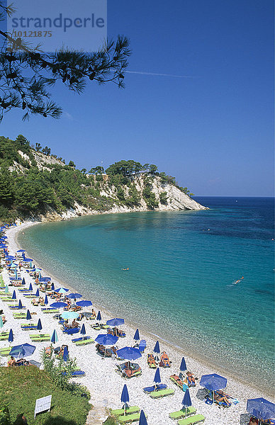 Touristen  Lemonakia-Strand  Kokkari  Samos  Griechenland  Europa