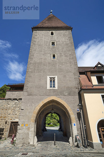 Vilstor  gotischer Torturm  Amberg  Oberpfalz  Bayern  Deutschland  Europa