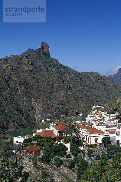 Blick auf Tejeda  Roque Bentaiga  Gran Canaria  Kanaren  Spanien  Europa