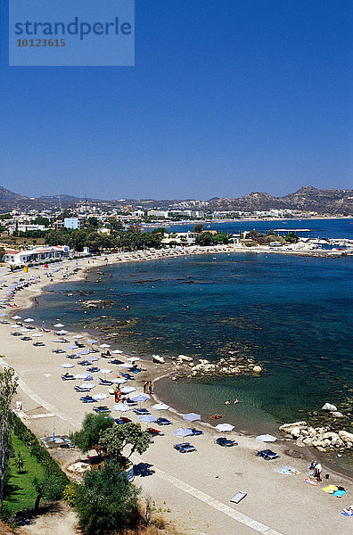 Strand von Faliraki auf Rhodos  Dodekanes  Griechenland  Europa