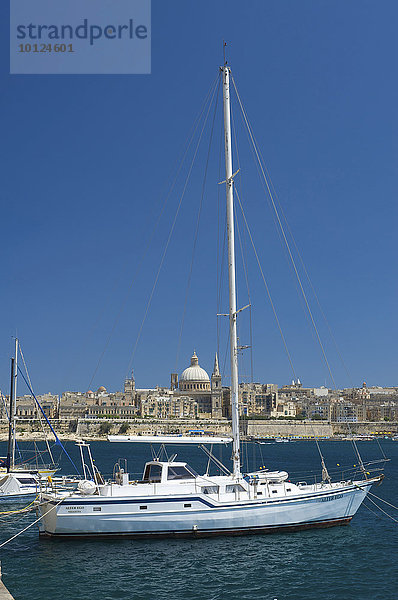Blick von Sliema nach Valletta  Malta  Europa