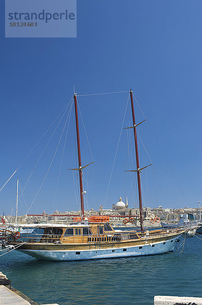 Blick von Sliema nach Valletta  Malta  Europa