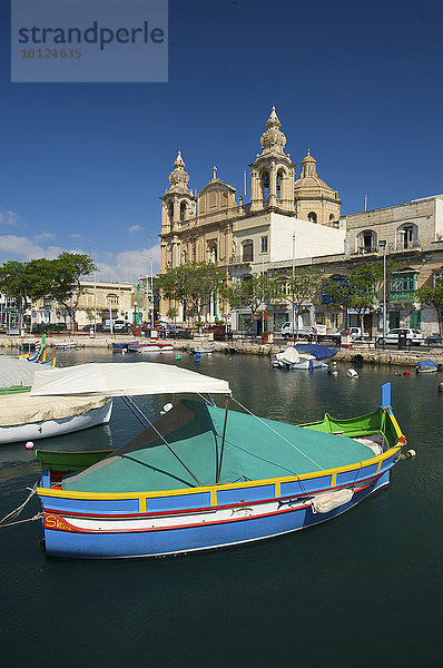 Fischerboote am Msida Creek in Valletta  Malta  Europa