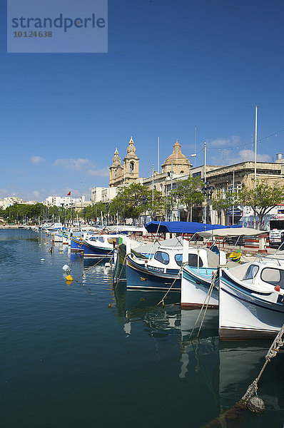 Fischerboote am Msida Creek in Valletta  Malta  Europa