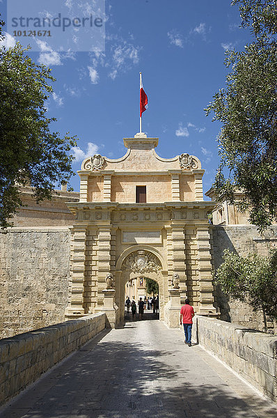 Historisches Stadttor von Mdina  Malta  Europa