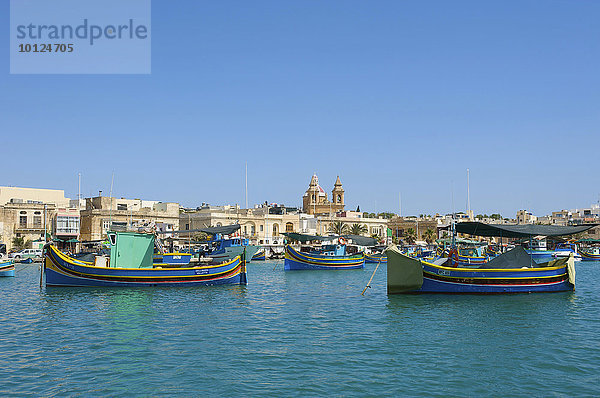 Fischerboote in Marsaxlokk  Malta  Europa