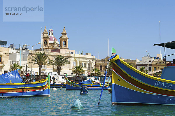 Fischerboote in Marsaxlokk  Malta  Europa