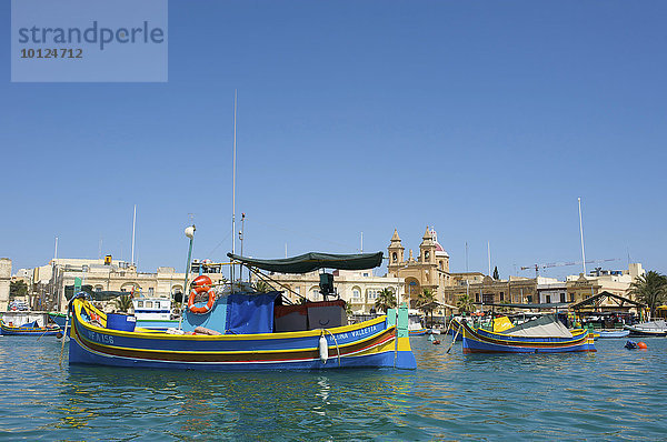 Fischerboote in Marsaxlokk  Malta  Europa