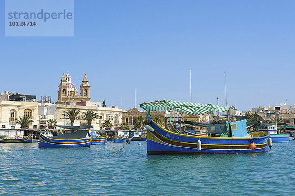 Fischerboote in Marsaxlokk  Malta  Europa