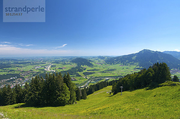 Blick vom Mittag auf den Grünten  Allgäu  Bayern  Deutschland  Europa