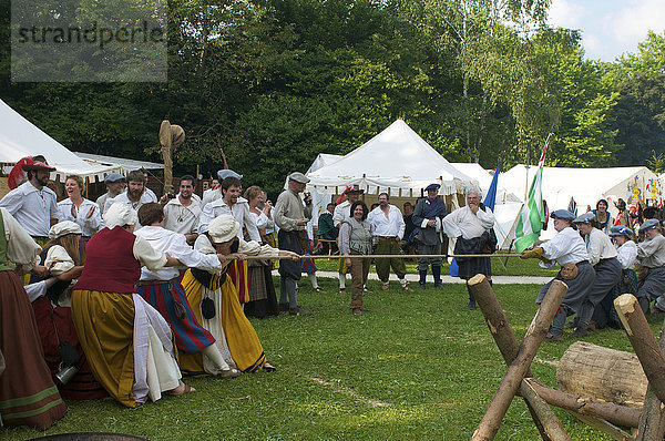 Lagerleben im Wallensteinsommer 1630 in Memmingen  Allgäu  Bayern  Deutschland  Europa