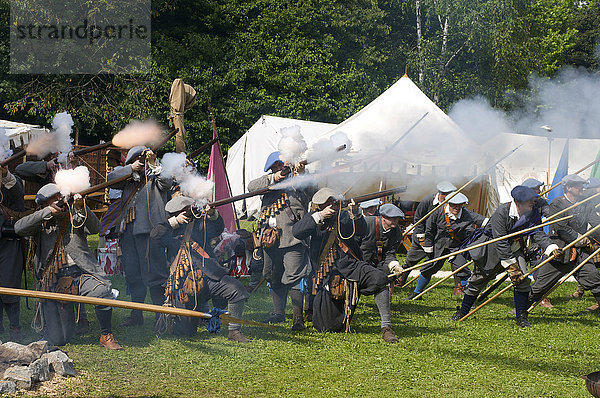 Lagerleben im Wallensteinsommer 1630 in Memmingen  Allgäu  Bayern  Deutschland  Europa