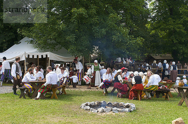 Lagerleben im Wallensteinsommer 1630 in Memmingen  Allgäu  Bayern  Deutschland  Europa