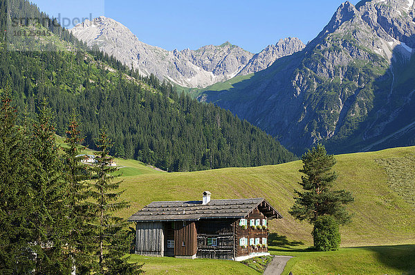 Bauernhof im Kleinwalsertal  Allgäu  Vorarlberg  Österreich  Europa