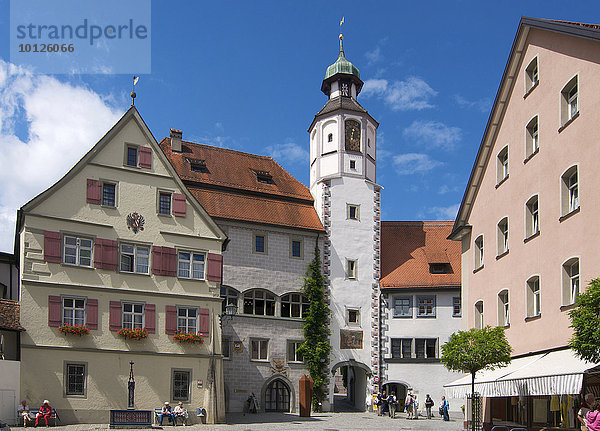 Rathausturm in der Altstadt von Wangen im Algäu  Baden-Württemberg  Deutschland  Europa